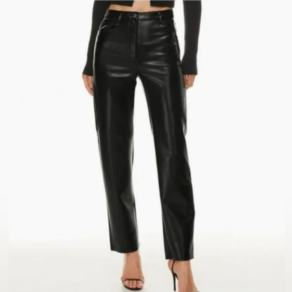 Wilfred The Melina High Rise Straight Leg Black Vegan Pants Size 6 NEW
